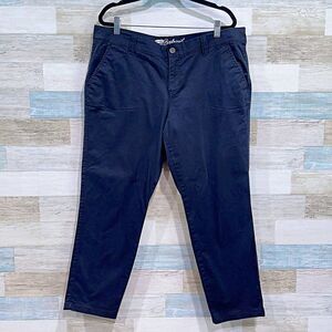 OLD NAVY The Boyfriend Slim Chino Pants Black Womens 14